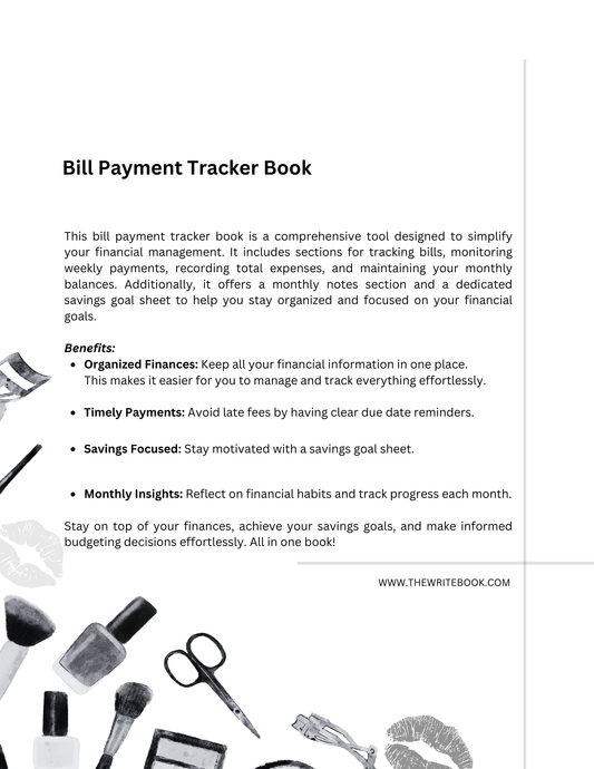Bill Payment Tracker Book - Make Up Theme Cover