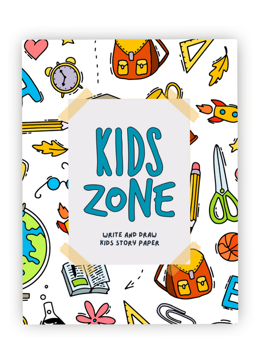 Kids Zone : Write and Draw Storybook Paper : School Supplies