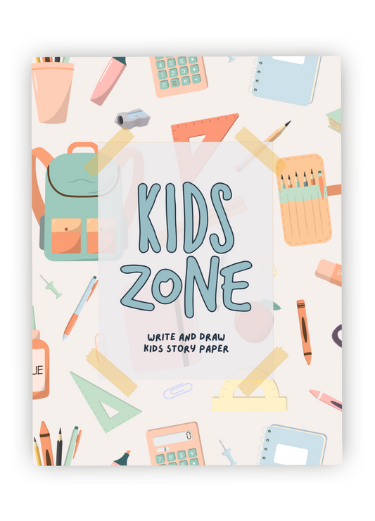 Kids Zone : Write and Draw Storybook Paper : School Supplies