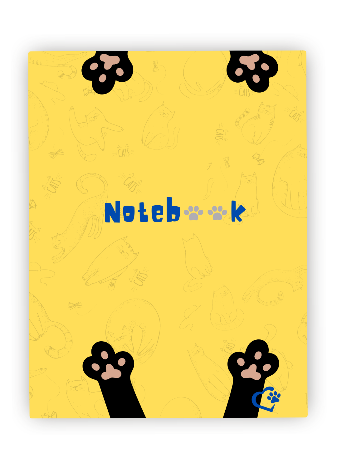 Kitty Kat Paws - Paperback 100 Page Lined Notebook, Sized at 5x8
