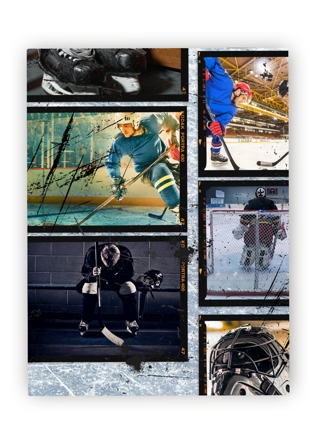 Hockey Players Theme - Paperback 100 Page Lined Notebook, Sized at 5x8